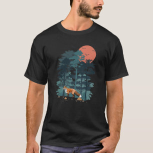 Camiseta Red Foxis Animal Mountain Pine Céu As Aves São F