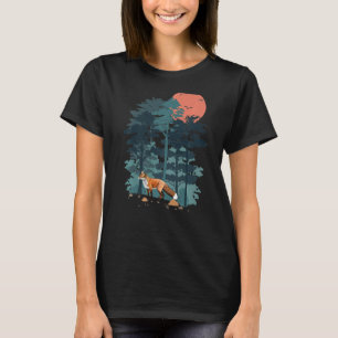 Camiseta Red Foxis Animal Mountain Pine Céu As Aves São F