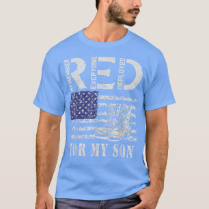 Camiseta Red Friday Support Son American Flag Heart Militar