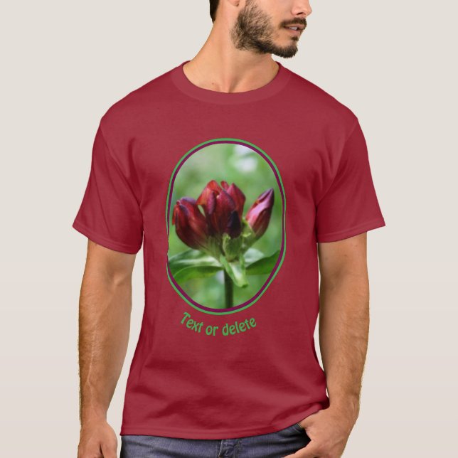 Camiseta Red Gentian Flower In Bloom Personalized (Frente)