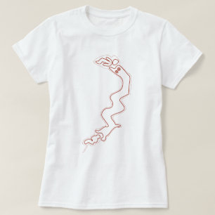 Camiseta Red Geoglyphs Nazca Lines Dragão antigo Aliens