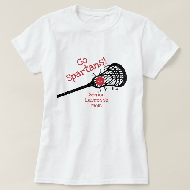 Camiseta Red Go Team Lacrosse Mãe (Frente do Design)