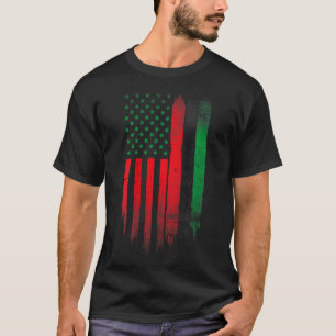 Camiseta Red Green Black History American African Flag