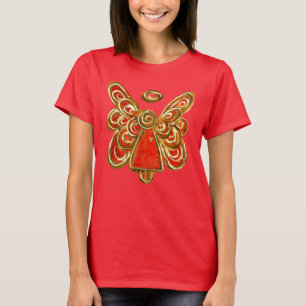 Camiseta Red Guardian Angel Custom Christmas Art Shirt