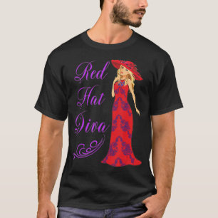 Camiseta Red Hat Diva Vintage Style Gift