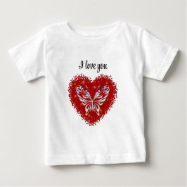 Camiseta Red heart glitter butterfly