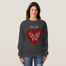 Camiseta Red heart glitter butterfly