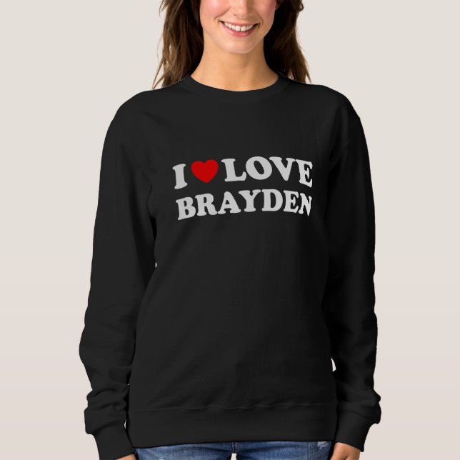 Camiseta Red Heart I Love Brayden (Frente)