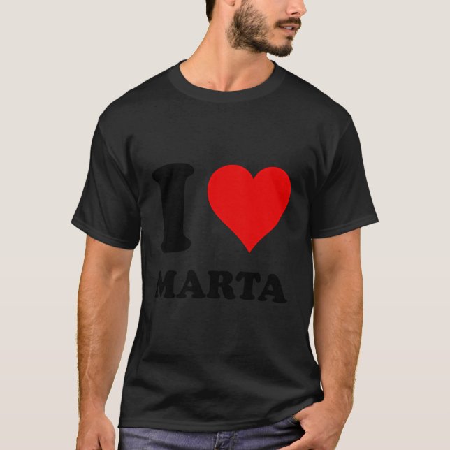 Camiseta Red Heart I Love Marta (Frente)