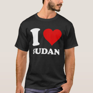 Camiseta Red Heart I Love Sudan