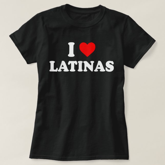 Camiseta Red Heart Love Latina I Love I Heart Latinas (Frente do Design)