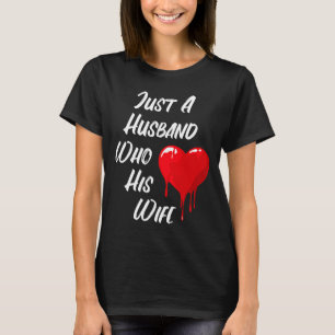 Camiseta Red Heart Message Of Love Husband Dia de os namora