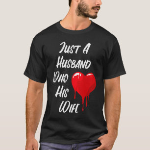 Camiseta Red Heart Message Of Love Husband Dia de os namora