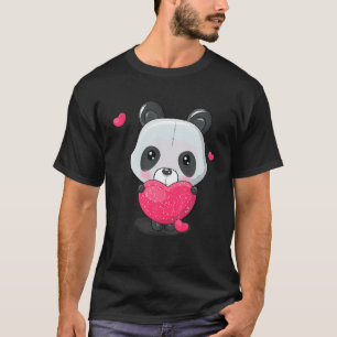 Camiseta Red Heart Panda Love Casais 2022 Matching Valenti