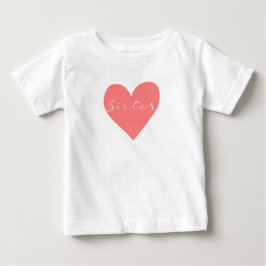 Camiseta Red heart with text Sister