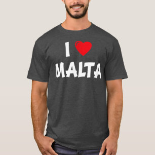 Camiseta Red Heart Women Men Holiday Maltês I Love Malta