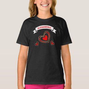 Camiseta Red Hearts Modern Love Trendy Fun Personalize