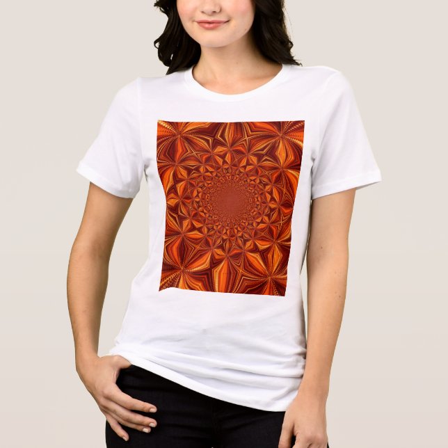 Camiseta Red Kaleidoscope Digital Art Pattern- 28503 (Frente)