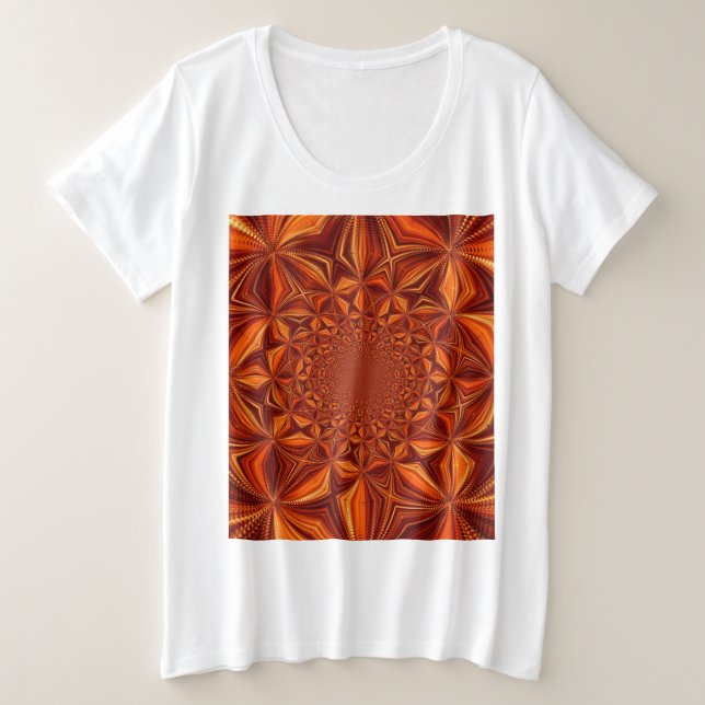 Camiseta Red Kaleidoscope Digital Art Pattern- 28503 (Frente do Design)
