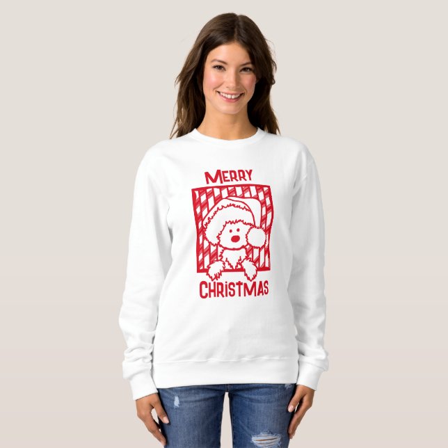 Camiseta Red KiniArt Westie Cachorro de Natal (Frente Completa)