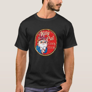Camiseta Red Kitty Cat Legal Patch Para Homens Loucos