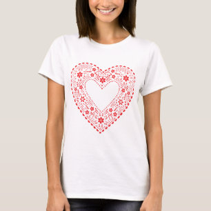 Camiseta Red Lace Heart