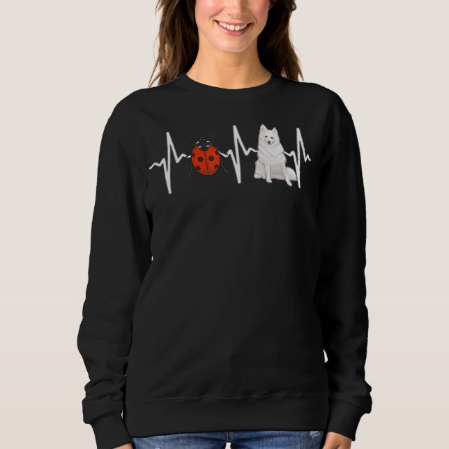 Camiseta Red Ladybug American Eskimo Dog Heartbeat (Frente)