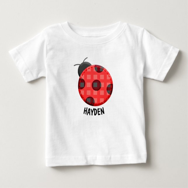 Camiseta Red Ladybug de Xadrez bonita personalizado (Frente)