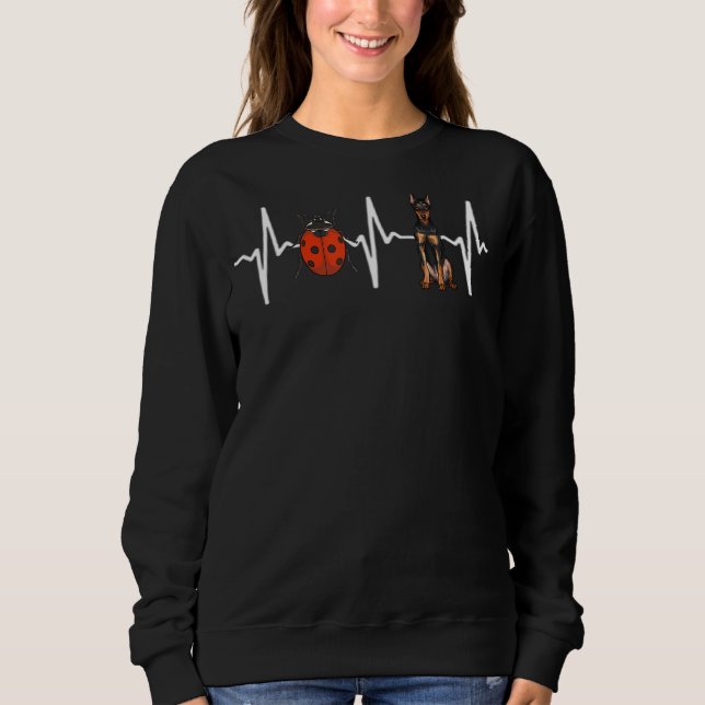 Camiseta Red Ladybug German Pinscher Heartbeat Dog (Frente)