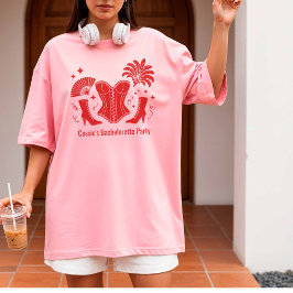 Camiseta Red Las Vegas Showgirl Bridesmaid Bach Party