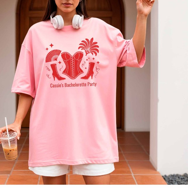 Camiseta Red Las Vegas Showgirl Bridesmaid Bach Party (Criador carregado)