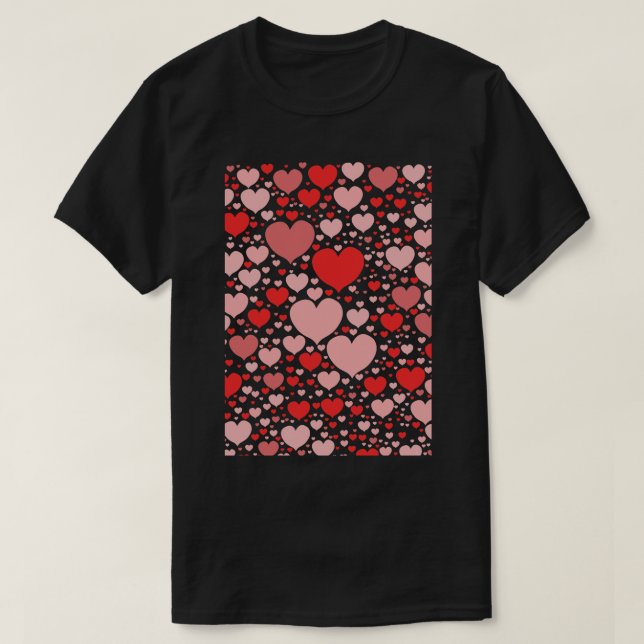Camiseta Red Lovely Hearts 2 (Frente do Design)