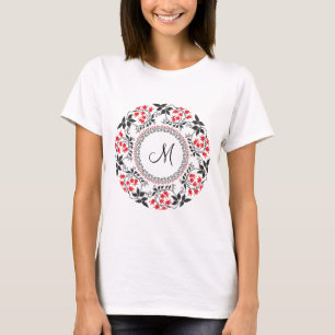 Camiseta Red May lily ring Personalizado Monograma Inicial