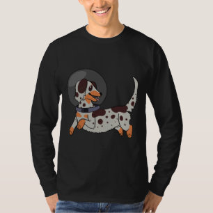 Camiseta Red Merle Long Haired Dachshund No Espaço