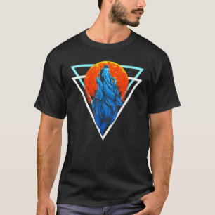 Camiseta Red Moon Forest Predator Howling Animal Wolf