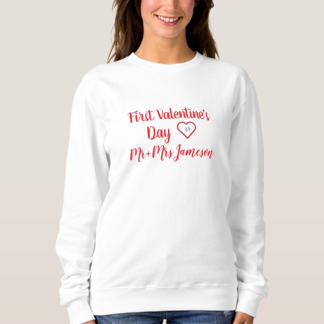 Camiseta Red Mr + Mrs. 1st Valentine's Day (Frente)