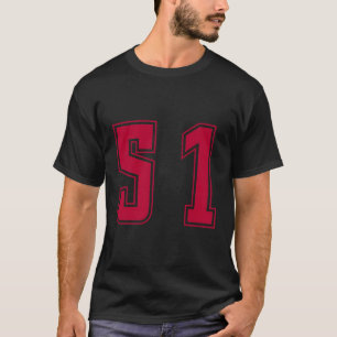 Camiseta Red Number 51 Team Junior Sports Numerado Uniforme