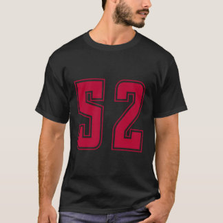 Camiseta Red Number 52 Team Junior Sports Numerado Uniforme
