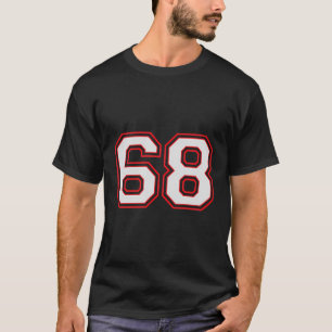 Camiseta Red Número 68 Jogador Esportivo Vencedor do Jogo D