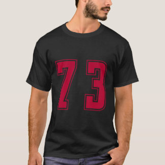 Camiseta Red Número 73 Equipe Esportivo Júnior Uniforme Num