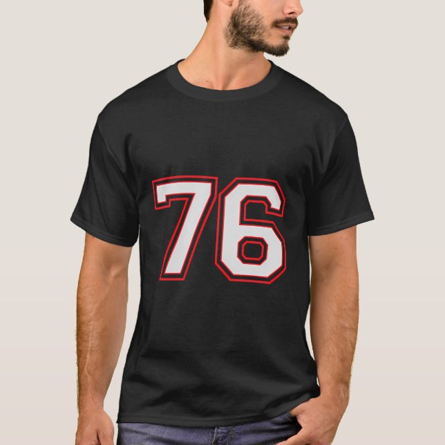 Camiseta Red Número 76 Jogador Esportivo Vencedor do Jogo D (Frente)