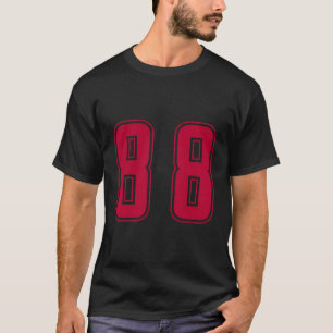 Camiseta Red Número 88 Equipe Esportivo Júnior Uniforme Num