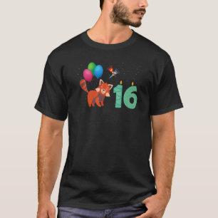Camiseta Red Panda 16º aniversário Diversão Pandas Animal G