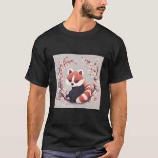 Camiseta Red Panda And Cherry Blossom Scene Beautiful Work