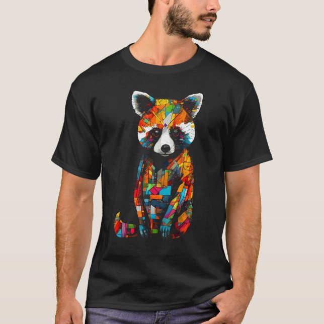 Camiseta Red Panda Artwork Colourful - Animal Panda (Frente)