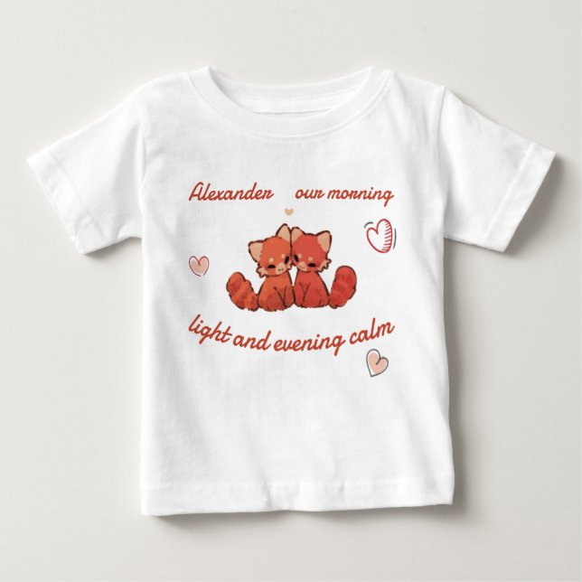 Camiseta Red Panda Baby Tee – Custom Name (Frente)