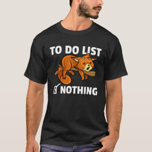 Camiseta Red Panda Bear Gato Preguiçoso Bonito