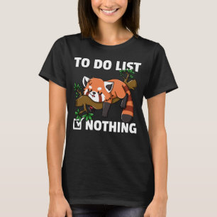 Camiseta Red Panda Bear Gato Preguiçoso Bonito