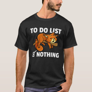 Camiseta Red Panda Bear Gato Preguiçoso Bonito