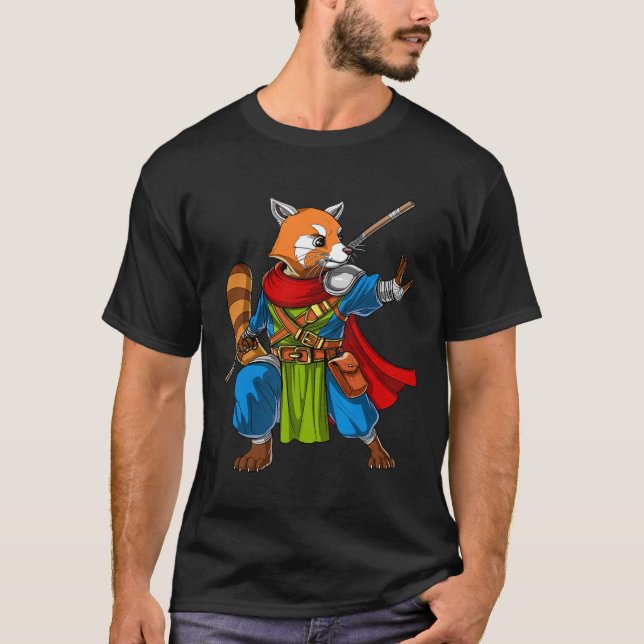 Camiseta Red Panda Bear Ninja Samurai Warrior Funny Kung Fu (Frente)